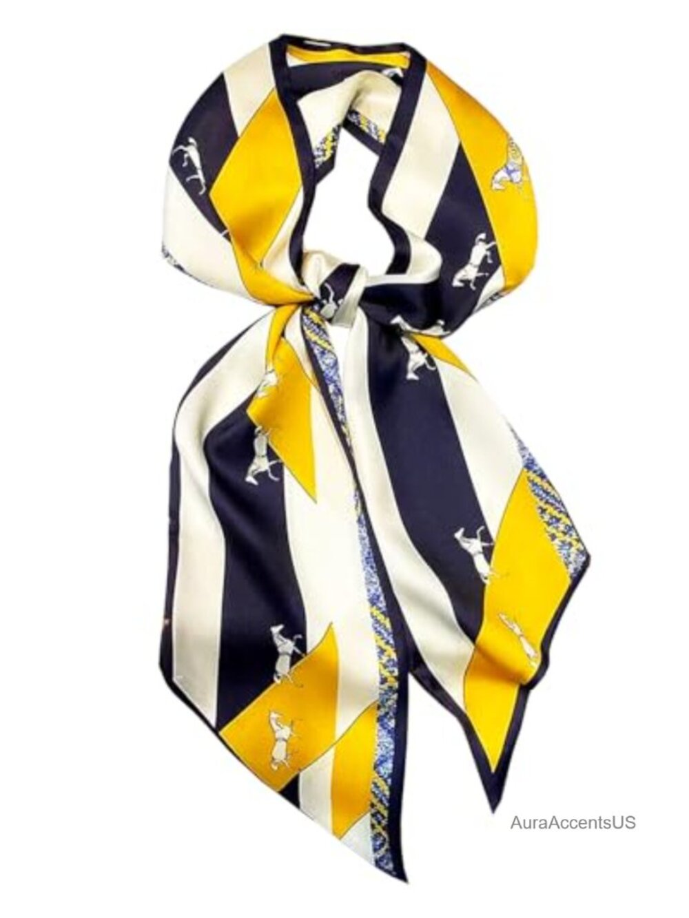 Polyester Satin Long Skinny Scarf Hair Head Handbag Wrap